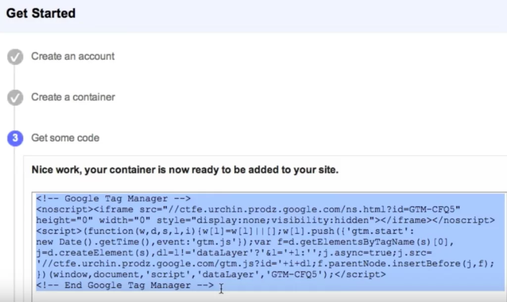 Google Tag Manager добавяне на връзка с WordPress-1